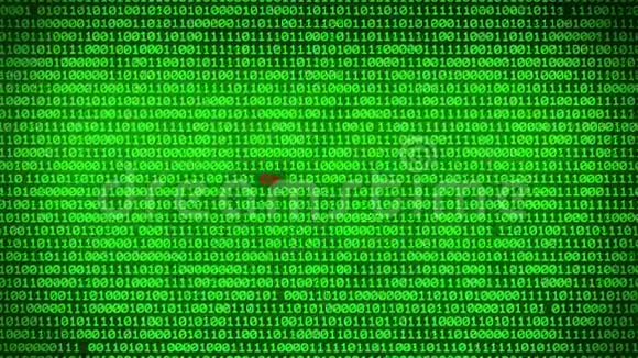 绿色二进制代码墙揭示计算机模糊数据矩阵背景视频的预览图