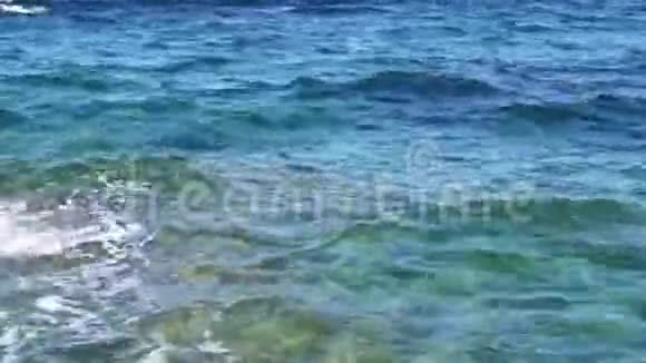 蓝色海水和海浪的纹理视频的预览图