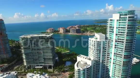 迈阿密港美丽的空中录像视频的预览图