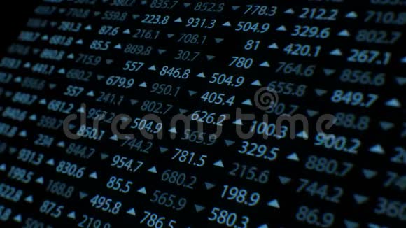 高详细的屏幕各种股票在大规模上的增长和下降率视频的预览图