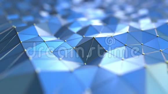 蓝色多边形表面3D技术相关环形运动背景视频的预览图