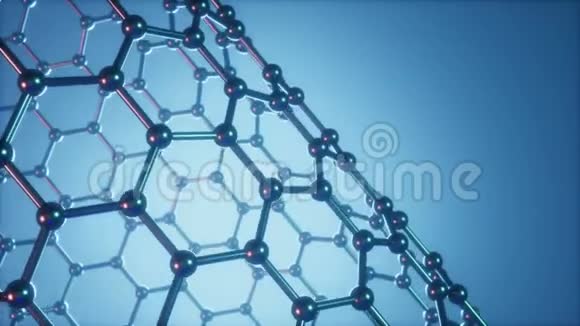 纳米技术喜欢科学背景六边形表面石墨烯原子纳米结构碳表面耐用视频的预览图