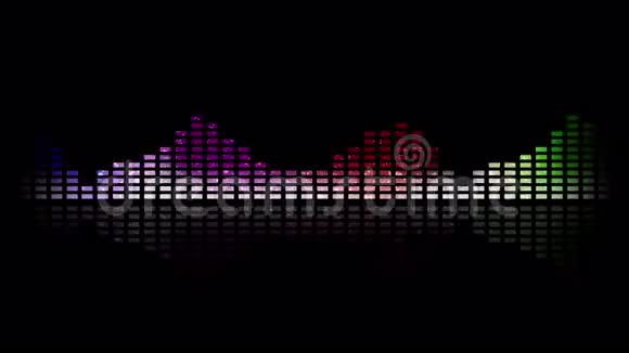动态音乐VU米和波浪五彩斑斓无缝环形4K视频的预览图