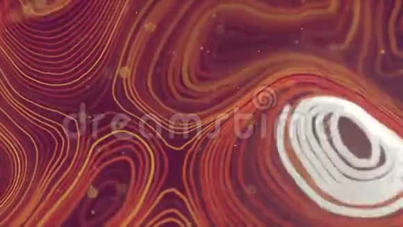 橙色变形波浪线与运动发光元素实地深度3D渲染循环动画4KUHD视频的预览图