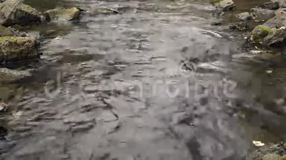 渔夫在河里走过岩石视频的预览图
