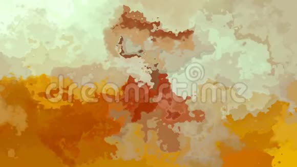 动画彩色背景无缝循环视频水彩画效果自然颜色橙色赭色灰褐色米色和ivo视频的预览图
