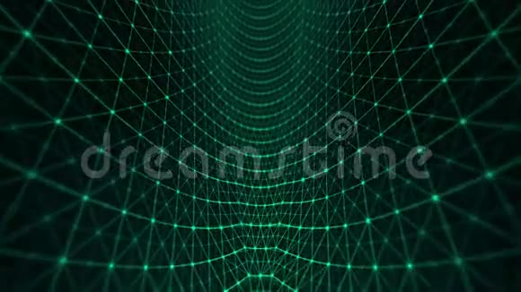 抽象三角形纬向网格空间绿色视频的预览图
