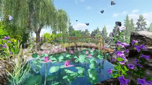 荷花园动画渲染视频的预览图