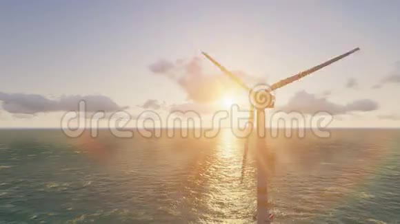 海上风力涡轮机绿色能源视频的预览图