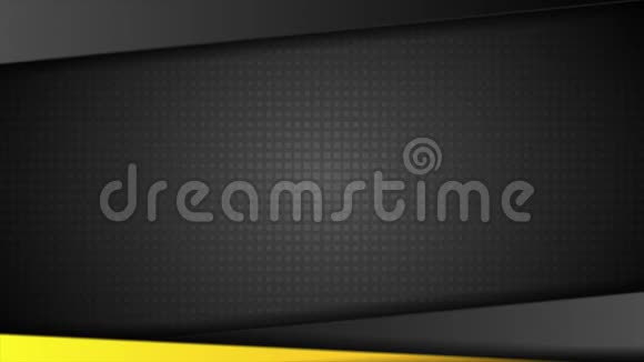 明亮的黄色和黑色条纹抽象技术公司运动背景视频的预览图