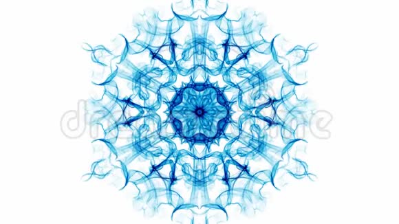 曼达拉空气能量活曼达拉呼吸节奏白色背景上的分形图案视频的预览图