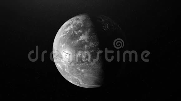 抽象月球表面在外层空间旋转天体动画月球的天文背景3D灰色视频的预览图