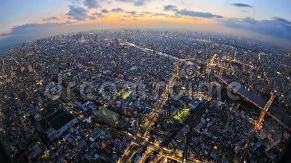 东京城市景观时间流逝变焦视频的预览图