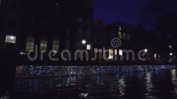 日落时分荷兰阿姆斯特丹的圣诞节视频的预览图