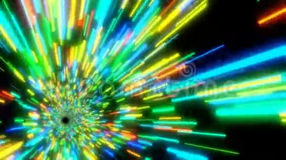 彩色发光抽象隧道无缝回路视频的预览图