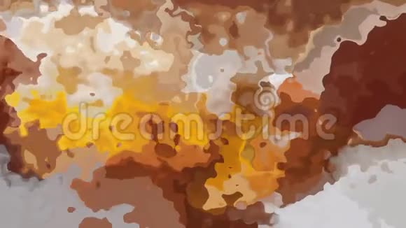动画背景无缝环视频水彩花效果棕色米色灰褐色沙子黄色赭色视频的预览图