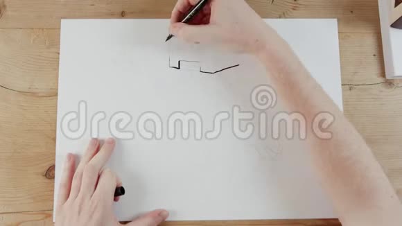 艺术家绘制玩具机器人的时间视频的预览图