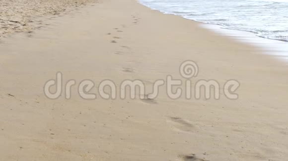 海滩上的脚印视频的预览图
