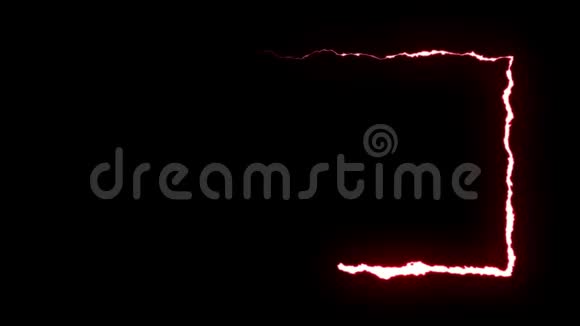 可循环动画红色闪电螺栓框架形状黑色背景动画新质量独特动态自然光视频的预览图