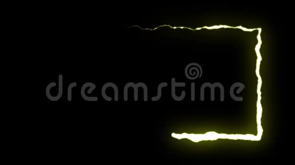 可循环动画黄色闪电螺栓框架形状黑色背景动画新品质独特动态自然视频的预览图
