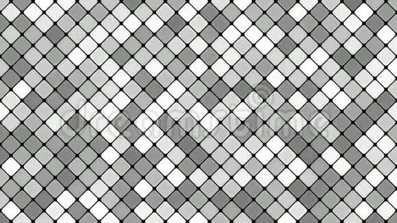 抽象对角线正方形马赛克图案背景灰色无缝环形运动图形视频的预览图