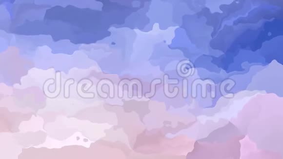 动画彩色背景无缝循环视频水彩效果天蓝色薰衣草紫色和浅紫色视频的预览图