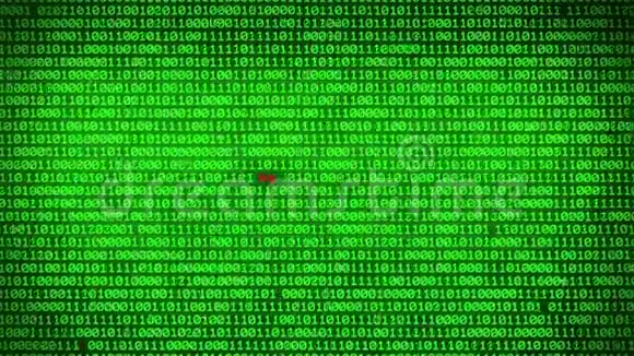 绿色二进制代码揭示数据安全矩阵背景墙绿色二进制代码揭示HACKER警告数据视频的预览图