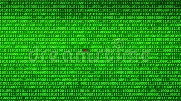 绿色二进制代码墙揭示未来数据矩阵背景视频的预览图