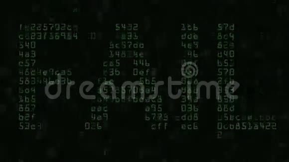 由文字和数字符号组成的计算机屏幕上的错误信息视频的预览图