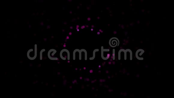 美丽的抽象的小彩色粒子混沌地移动在黑色的背景上动画动态动态视频的预览图