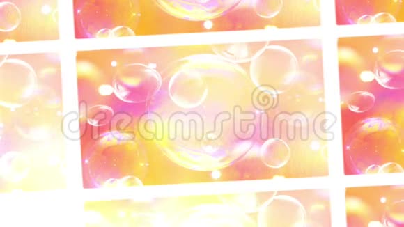 泡泡彩虹反射泡泡橙色背景视频的预览图