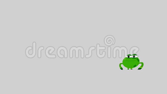 孤立的卡通跳跃青蛙两个尺寸阿尔法通道视频的预览图