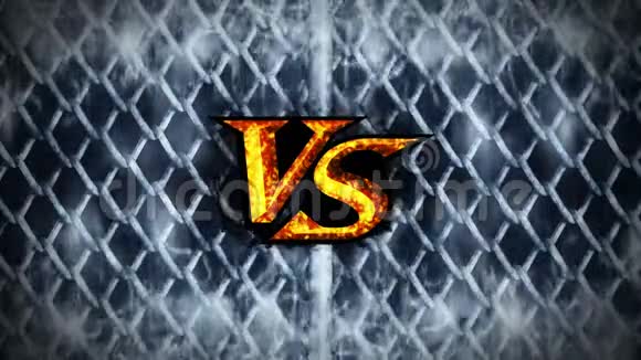 金属铁丝网背景上的战斗动画在火花上体育比赛CG循环动画视频的预览图
