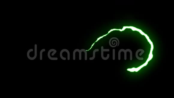 可循环绿色黄色霓虹灯闪电无限符号形状飞行黑色背景动画新质量独特视频的预览图