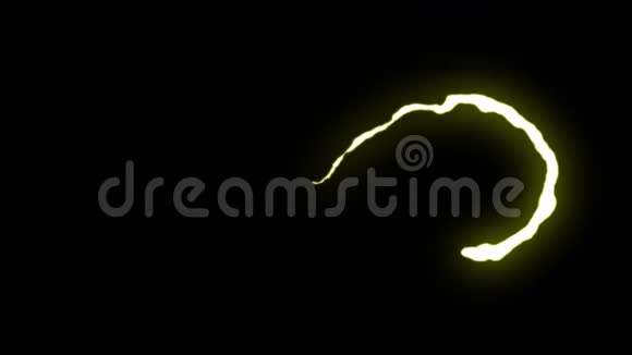 可循环红色黄色霓虹灯闪电无限符号形状飞行黑色背景动画新质量独特视频的预览图