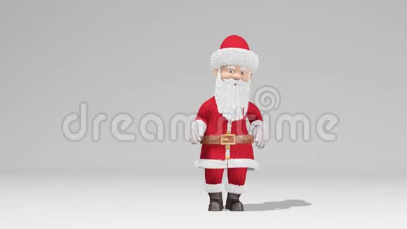 圣诞老人跳舞圣诞节和新年的概念有阿尔法频道无缝环视频的预览图