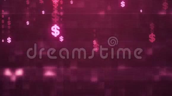 美元符号雨声噪音电视屏幕动画背景新质量形状通用技术动态视频的预览图