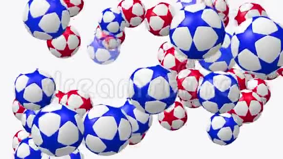 足球足球上有红色和蓝色白色的星星视频的预览图