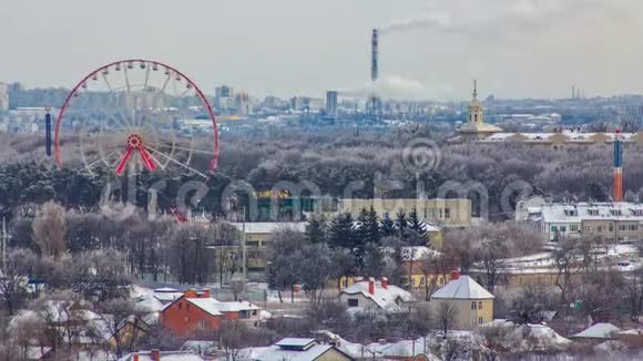 哈尔科夫市从冬季的时间推移以上乌克兰视频的预览图