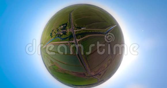 航拍农田球形全景视频的预览图