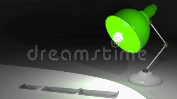 作业3D白色书写成长在台灯3D渲染视频视频的预览图