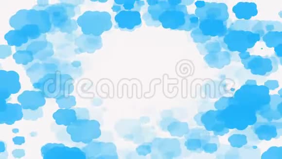 白色上抽象的蓝色云视频的预览图