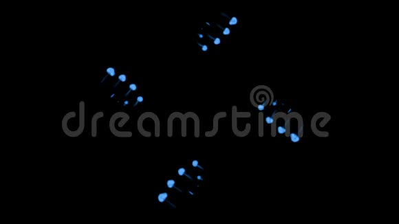 三维蓝色墨水在水中墨水注射在圆圈中移动视频的预览图