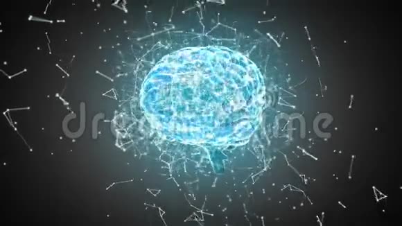 多角形连接点和线的大脑视频的预览图