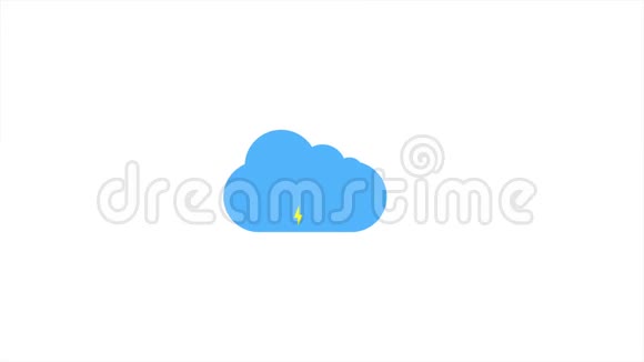 阳光和云和雷雨图标动画与白色背景图标设计录像动画明亮的太阳视频的预览图