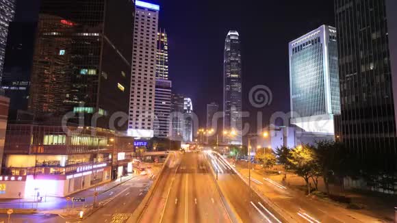 香港城市的时间推移及夜间交通视频的预览图