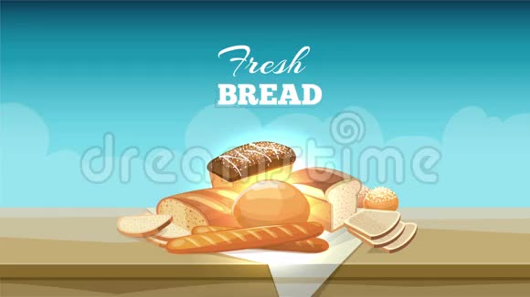 面包横幅动画与面包和面包视频的预览图