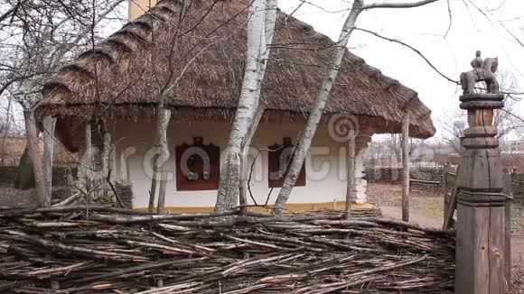 有茅草屋顶的乌克兰小屋视频的预览图