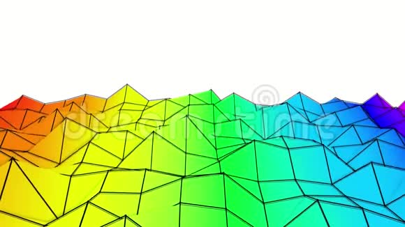 彩虹低聚平面缓慢变形摘要3D渲染视频的预览图