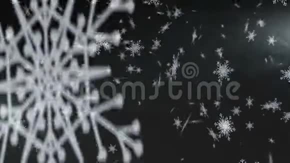 雪花落在黑色背景下视频的预览图